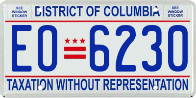 DC license plate EO6230