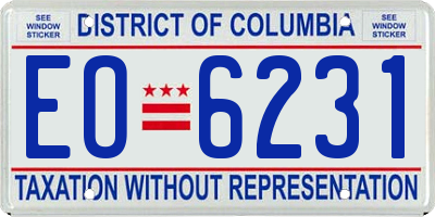 DC license plate EO6231