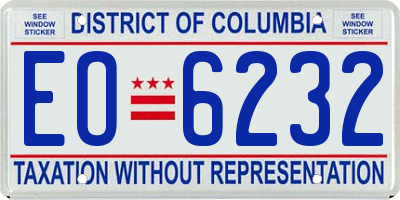 DC license plate EO6232