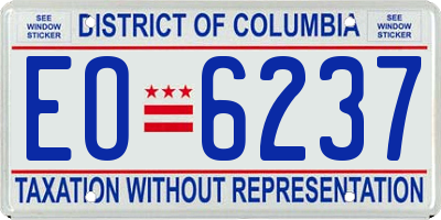DC license plate EO6237