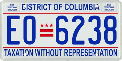 DC license plate EO6238