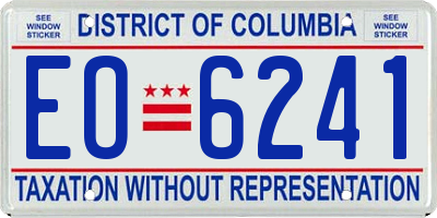 DC license plate EO6241