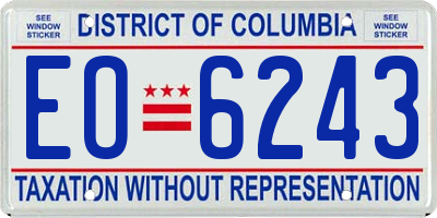 DC license plate EO6243