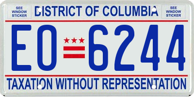 DC license plate EO6244