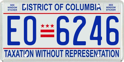 DC license plate EO6246