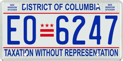 DC license plate EO6247