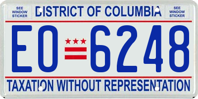 DC license plate EO6248