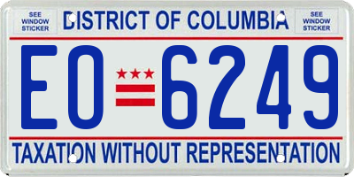 DC license plate EO6249