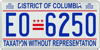 DC license plate EO6250