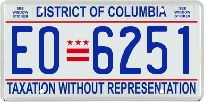 DC license plate EO6251