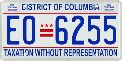 DC license plate EO6255