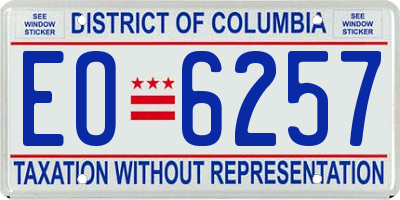 DC license plate EO6257