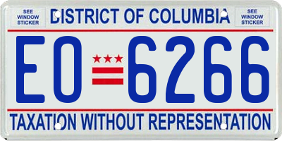 DC license plate EO6266