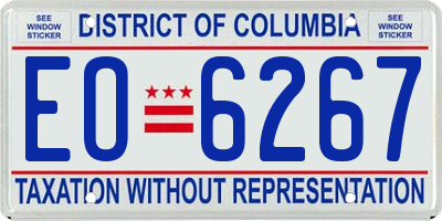 DC license plate EO6267