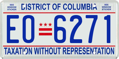 DC license plate EO6271