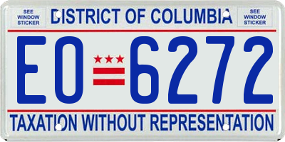 DC license plate EO6272