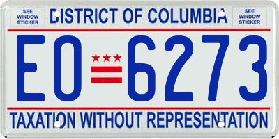 DC license plate EO6273