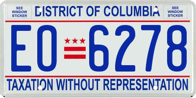 DC license plate EO6278