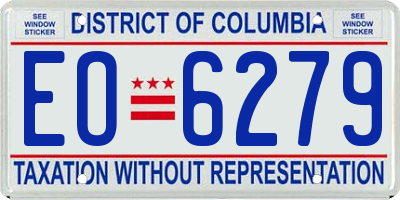 DC license plate EO6279