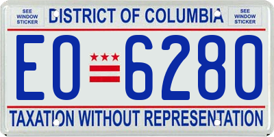 DC license plate EO6280