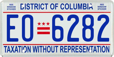 DC license plate EO6282