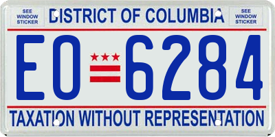 DC license plate EO6284