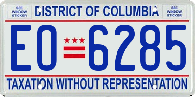 DC license plate EO6285