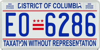 DC license plate EO6286