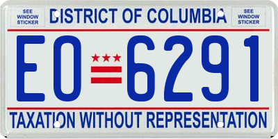 DC license plate EO6291