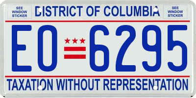 DC license plate EO6295