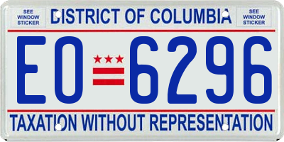 DC license plate EO6296