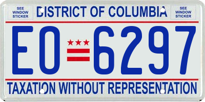 DC license plate EO6297