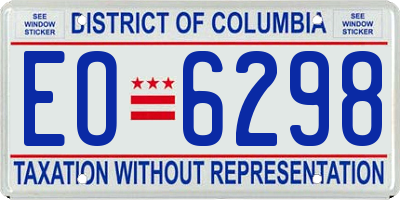 DC license plate EO6298