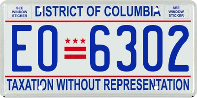 DC license plate EO6302