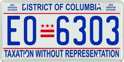 DC license plate EO6303