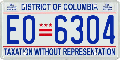 DC license plate EO6304