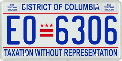 DC license plate EO6306