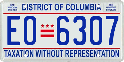 DC license plate EO6307