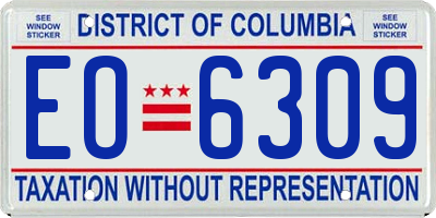 DC license plate EO6309