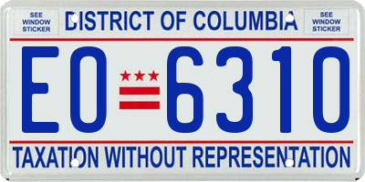 DC license plate EO6310