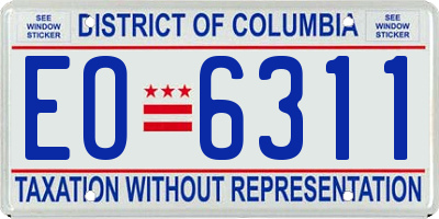 DC license plate EO6311