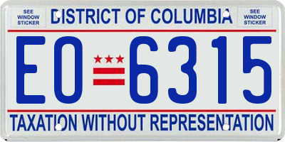 DC license plate EO6315