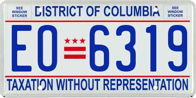 DC license plate EO6319