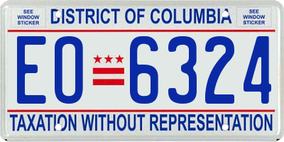 DC license plate EO6324