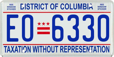 DC license plate EO6330