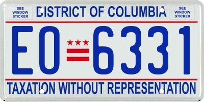 DC license plate EO6331