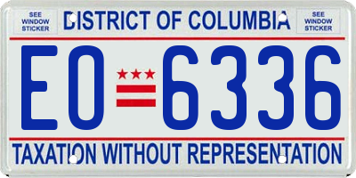 DC license plate EO6336