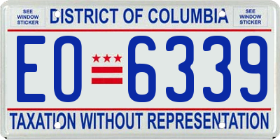 DC license plate EO6339