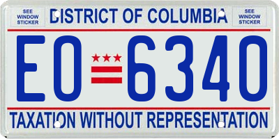 DC license plate EO6340