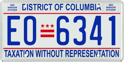 DC license plate EO6341